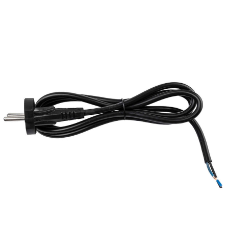 Шнур питания VIOLUX 920633, 12 А, AC 230 В, 2 м, 2*1 кв.мм., с вилкой, без заземления, черный - 1