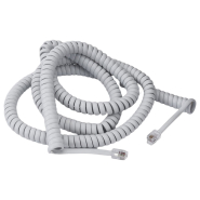 Шнур телефонный витой, RJ11, 4P-4C, 15м, белый