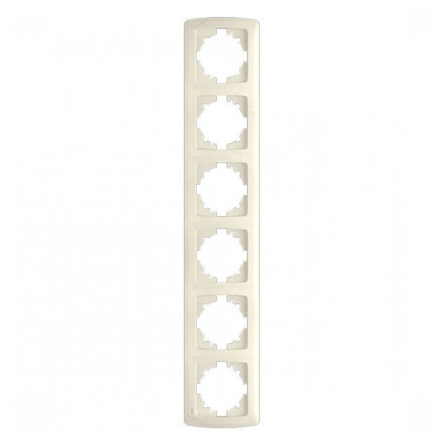 Рамка шестерная вертикальная VIKO CARMEN, крем, 90572006 - 1