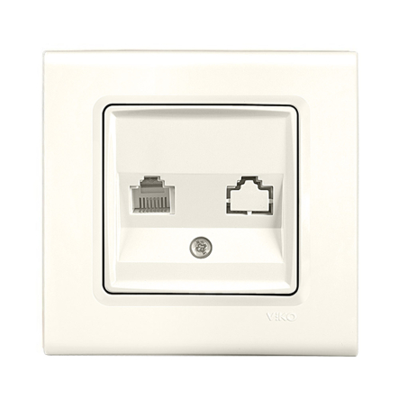 Розетка компьютерная VIKO LINNERA, 90401032, крем - 1