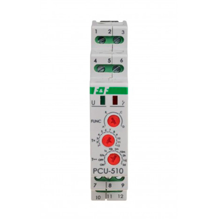 Реле часуF&F PCU-510 DUO, багатофункціональне, 230В/24В, 2x8А, 2NO + 2NC - 1
