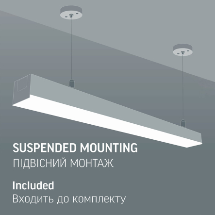 Светильник линейный магистральный LED 30W, 600мм, 5000K, 4700Lm, черный алюминий