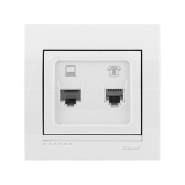 Розетка компьютерная +TF Lezard MIRA, белая, 701-0202-143