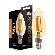 Лампа LED FERON LB-158, 6 Вт, 2200K, E14, 220 В, C37, Filament, золото, 5625