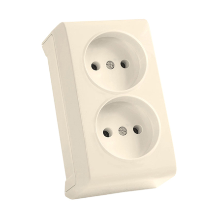 Розетка подвійна, VIKO VERA, 90681255, крем - 1