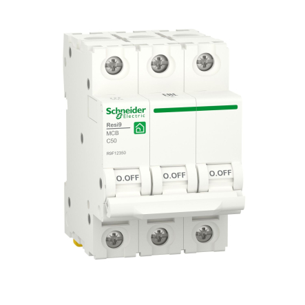 Автоматичний вимикач Schneider Electric R9F12350 RESI9, 6кА, 3P, 50A, C - 1