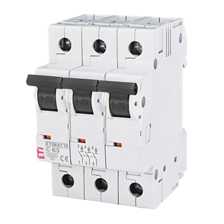 Автоматический выключатель ETIMAT 10 3p C 63А (10 kA), 2135722 - 1
