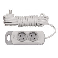 Удлинитель с заземлением LUXEL NOTA 2 гнезда 3M