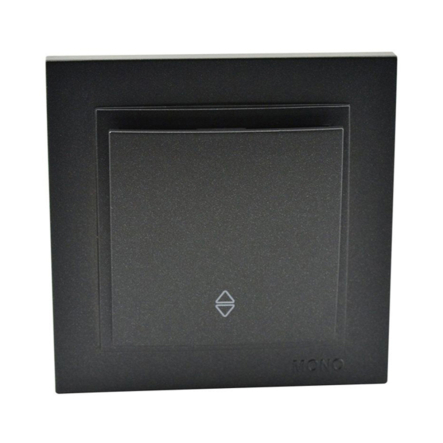 Вимикач 1 кл. прохідний, Mono Electric, DESPINA, графіт, 102-202025-109 - 1