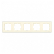 Рамка пятерная горизонтальная VIKO KARRE, 90960214, крем