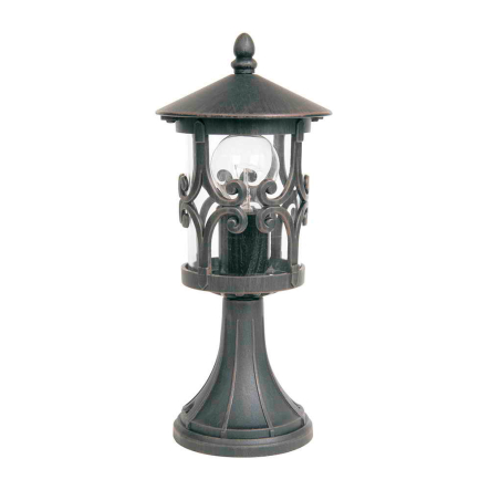 Світильник парковий Lusterlicht, Cordoba III, E27, 100Вт, стовпчик низький, чорний матовий - 1