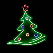Неонова вивіска Ялинка, 210x300 мм, 1021874