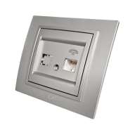 Розетка телефонная EL-BI Zena цифровая, серебро, 500-011000-221