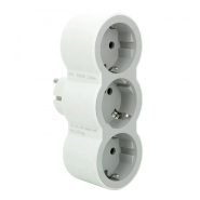 Блок Стандарт розетковий Legrand 694518, 2х2К+С, фронтальний, білий/сірий