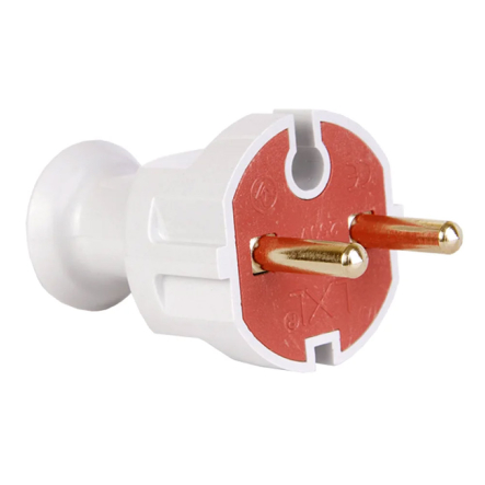 Вилка штепсельная LXL 126WHP, пряма, 16А, біла - 1