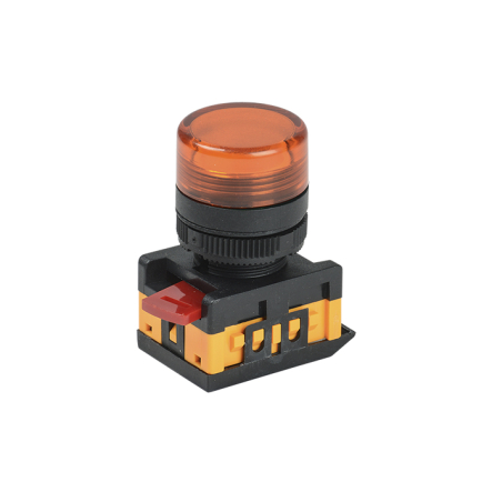 Светосигнальный индикатор IEK AL-22TE желтая d22 240B цилиндр - 1