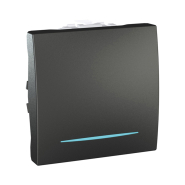 Вимикач одноклавішний з підсвіткою, графіт, Schneider Electric Uniсa, MGU3.201.12N