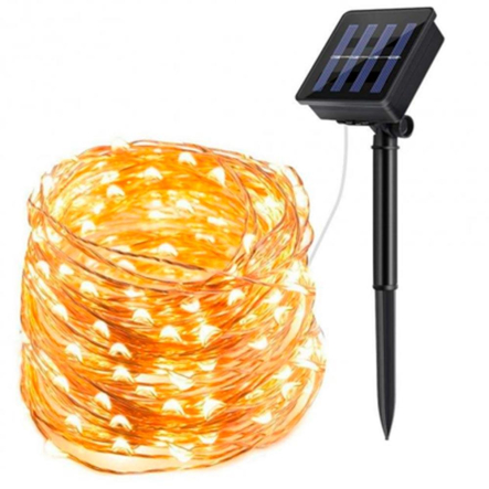 Гирлянда лучи росы от солнечной батареи 20 м, золото, S-106-20 G - 1