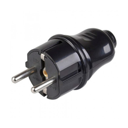 Вилка розбірна пряма, 2P+PE, 16А, чорна, ІЕК, EVP10-16-01-K02 - 1