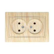 Розетка Lezard MIRA двойная, без заземления, Дуб выбеленный матовый, 701-5252-128В
