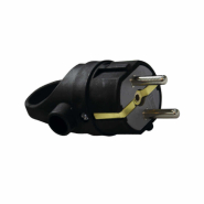 Вилка каучуковая VIOLUX 930620, 16 А, 240 В, 3.5 кВт, угловая, с ушком