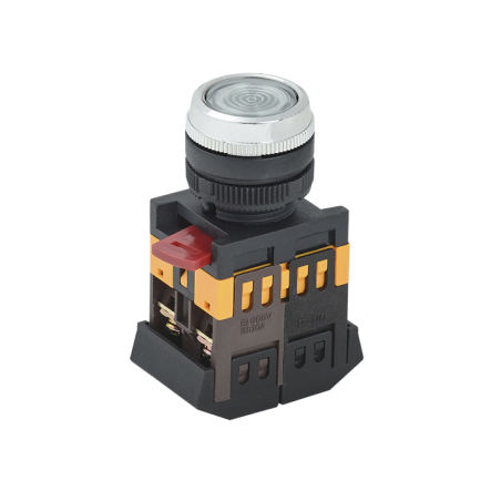 Кнопка IEK ABLFS-22 прозора d22мм неон/240В 1з+1р - 1