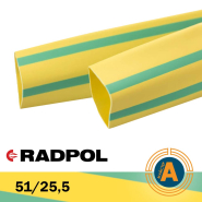 Трубка термоусаджувальна RADPOL, RCH1 51/25,5Х1-Т жовто-зелена