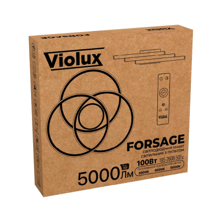 Светильник SMART VIOLUX FORSAGE 100W, 3000K-5000K, 6000Lm, пульт, белый, 480мм, 220775 - 2