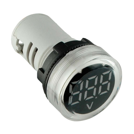 Вольтметр круглый АСКО-УКРЕМ ED16-22VD, A0190010031, 30-500В АС, белый, врезной монтаж