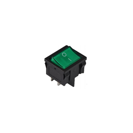 Переключатель 1 клав. зеленый с подсветкой KCD1-6-201N GR/B 220V, АСКО-УКРЕМ - 1