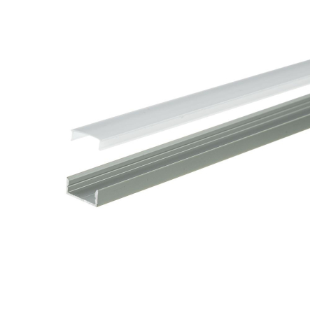 Профиль врезной ПФ-18 анодированный, матовый рассеиватель (комплект) 2м