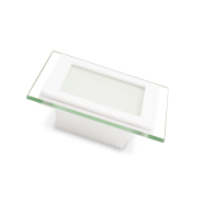 Світильник LED вбудований скло EUROLAMP, Downlight, 6W, 3000K, квадрат, 100х33мм, Ø75мм