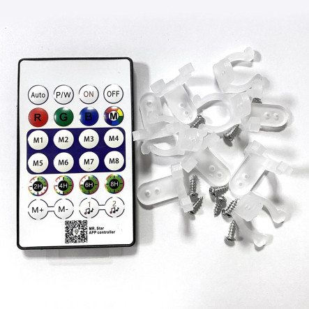 Лента RGB плетёная с пультом, 5 м, 250 LED, управление через приложение