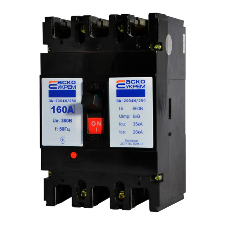 Автоматический выключатель АСКО-УКРЕМ ВА-2004N/250 3р, 160А, A0010040068