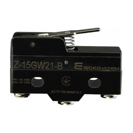 Мікровимикач АСКО-УКРЕМ Z-15GW21-B, A0050040005 - 1