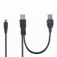Кабель Cablexpert CCP-USB22-AM5P-3, mini USB 2.0, A-тато+живлення/mini USB 5-пін, 0.9 м, преміум