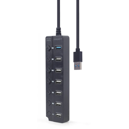 Хаб Gembird UHB-U3P1U2P6P-01 на 7 портов (6хUSB2.0+1хUSB3.0) пластик, чёрный