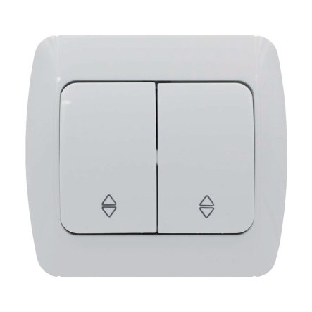 Вимикач EL-BI ZIRVE Fixline, 2 кл., прохідний, білий, 501-010201-211 - 1