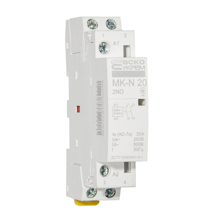 Контактор модульний АСКО-УКРЕМ МК-N 2р 20А 2NO, A0040030024 - 1