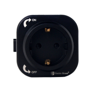 Розетка трековая с/з 16А Electro House Pandora Black (чёрная), EH-PT-001B