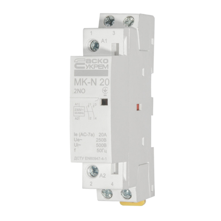 Контактор модульный АСКО-УКРЕМ МК-N 2р 20А 2NO, A0040030024