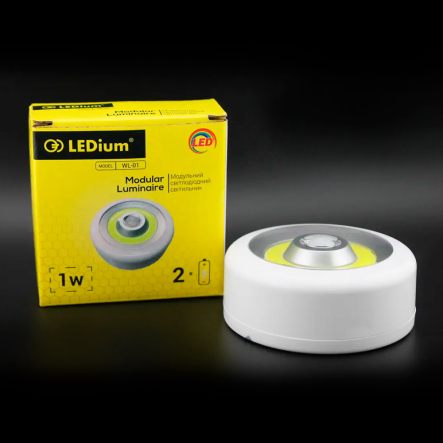 Модульный светодиодный светильник 1 Ватт COB AA LEDium WL-01, С17135