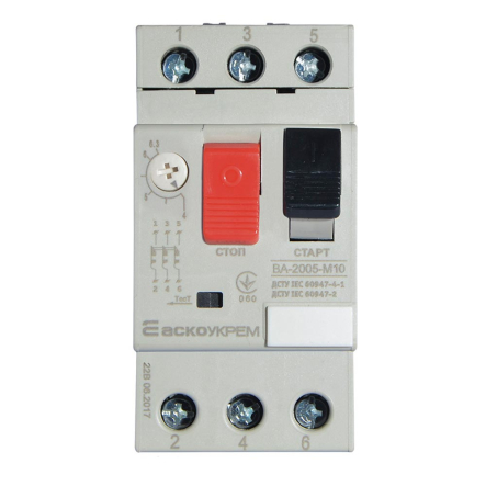 Автоматический выключатель защиты двигателя АСКО-УКРЕМ ВА-2005 М10, 4-6,3А, A0010050004 - 1