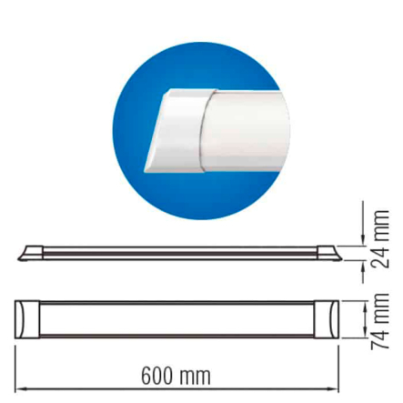 Светильник линейный HOROZ Electric TETRA/SQ-27 27W 4200К 1890Lm 600мм, 052-005-0060-030