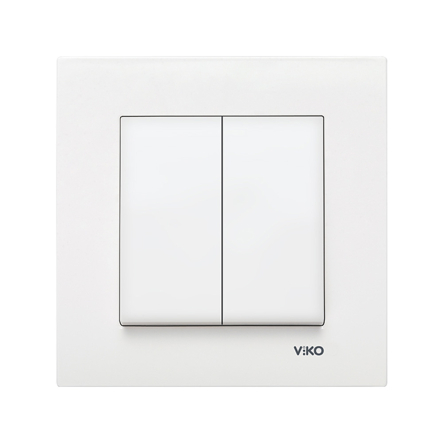 Выключатель 2 кл., VIKO KARRE, 90960002, белый - 1