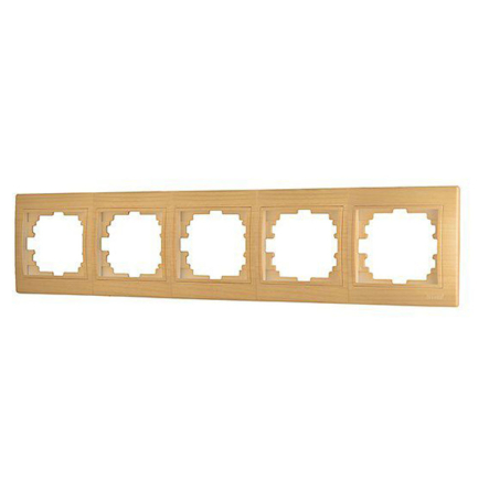Рамка Lezard MIRA пятиместная, горизонтальная, Клен, 701-4700-150 - 1