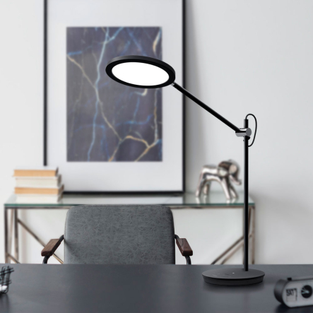 Лампа настольная LED с таймером, VIDEX, TF15B, 20W, 4100K, чёрная, 26432