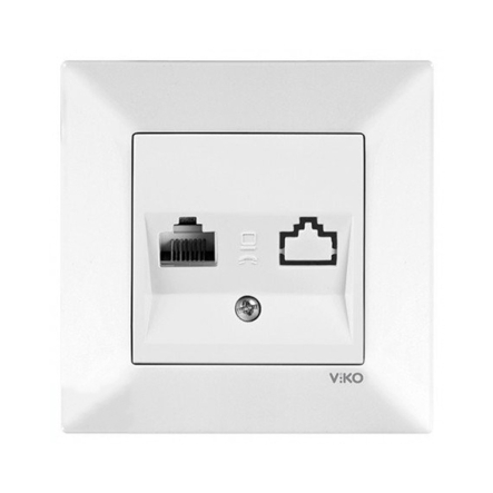 Розетка компьютерная 1-я RJ45 cat5 VIKO Meridian, 90970032-WH, белая - 1
