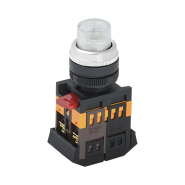 Кнопка IEK ABLFP-22 прозрачная d22мм неон/240В 1з+1р