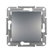 Выключатель одноклавишный, проходной, самозажимной, Schneider Electric ASFORA, сталь, ЕРН0400162